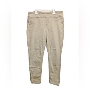 Style & Co Boyfriend Pull On Stretch Skinny Jeans Khaki Petite Large Women Sz PL